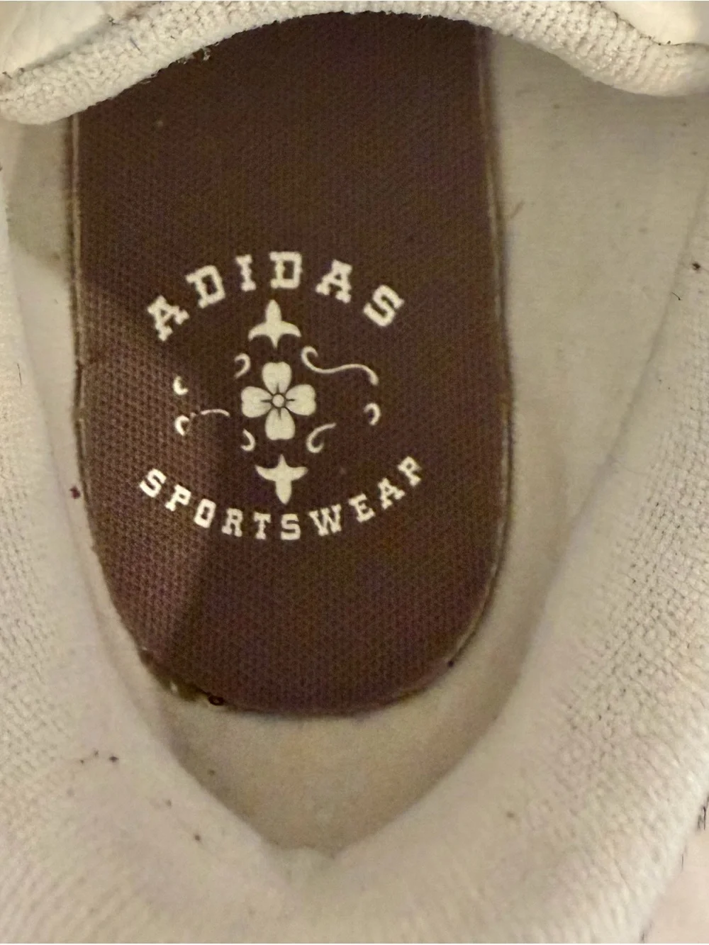 adidas Women's Cream White Suede Athletic Sneakers w/ Black Cow Pattern Stripes